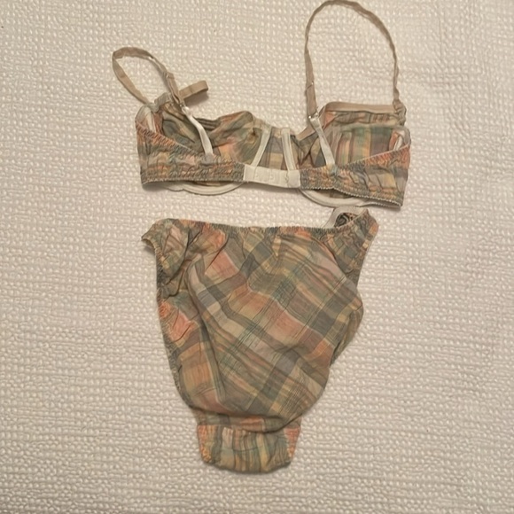 Vintage Victoria’s Secret Gold Tag cotton plaid bra and panty set. Size 36C & L - Picture 2 of 7